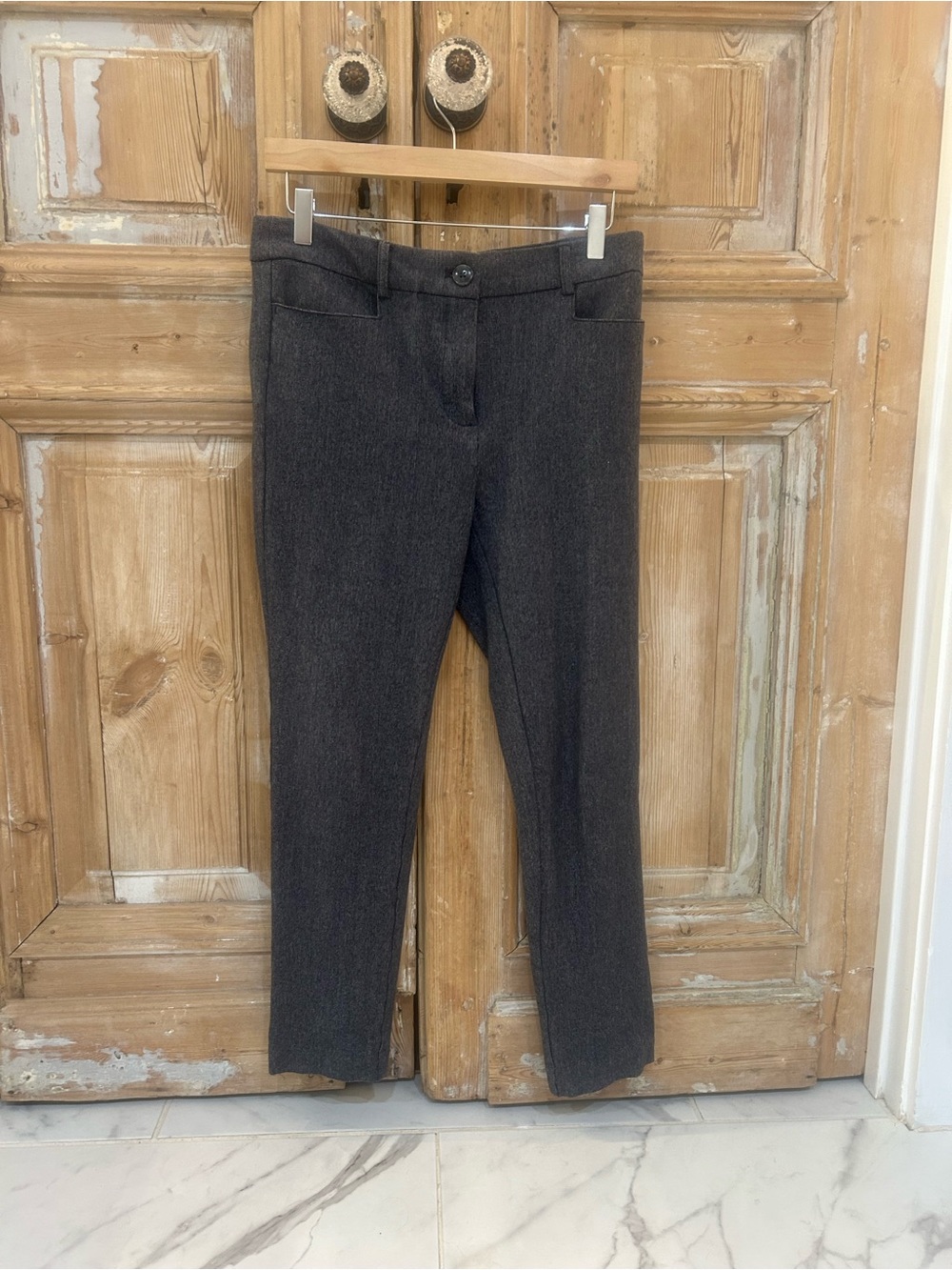 LOFT Charcoal Cropped Dress Pants